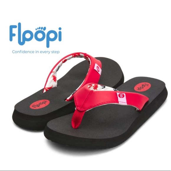 Floopie Womens Red Yoga Comfort Flip Flops 8 - Picture 1 of 10